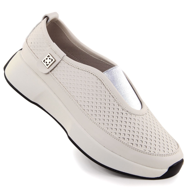 Cuero cómodo zapatos corredizos para mujeres Beige T.Sokolski 456 Cuero cómodo zapatos corredizos para mujeres Beige T.Sokolski 456