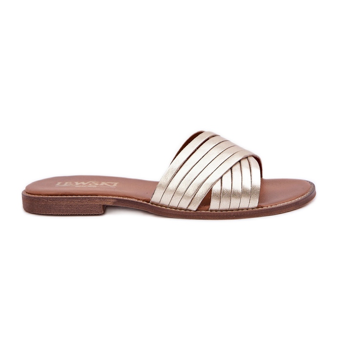 Lewski Shoes Zapatos Lewski de cuero para mujeres 3682 PLN dorado