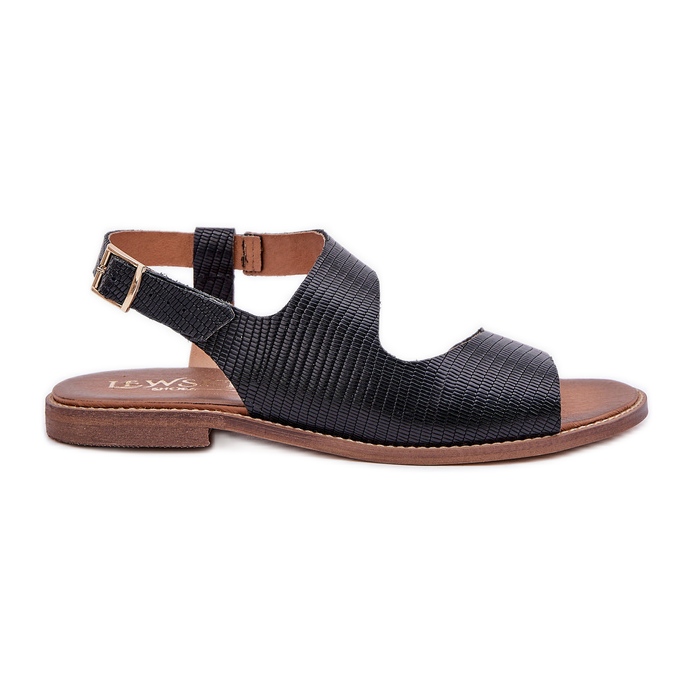 Lewski Shoes Sandalias de cuero para la hebilla con bombeo lewski 3041 negro
