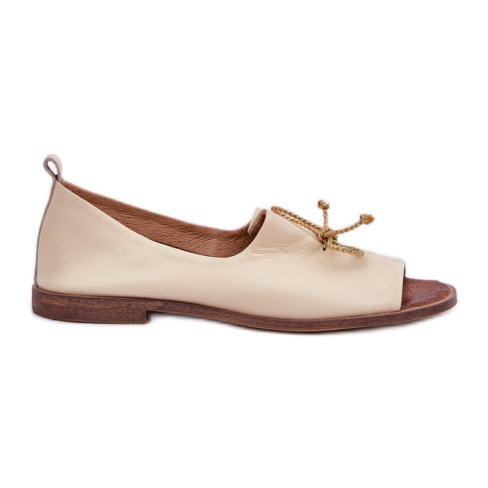 Zazoo 2660 Ballerinas de cuero beige de luz para mujeres