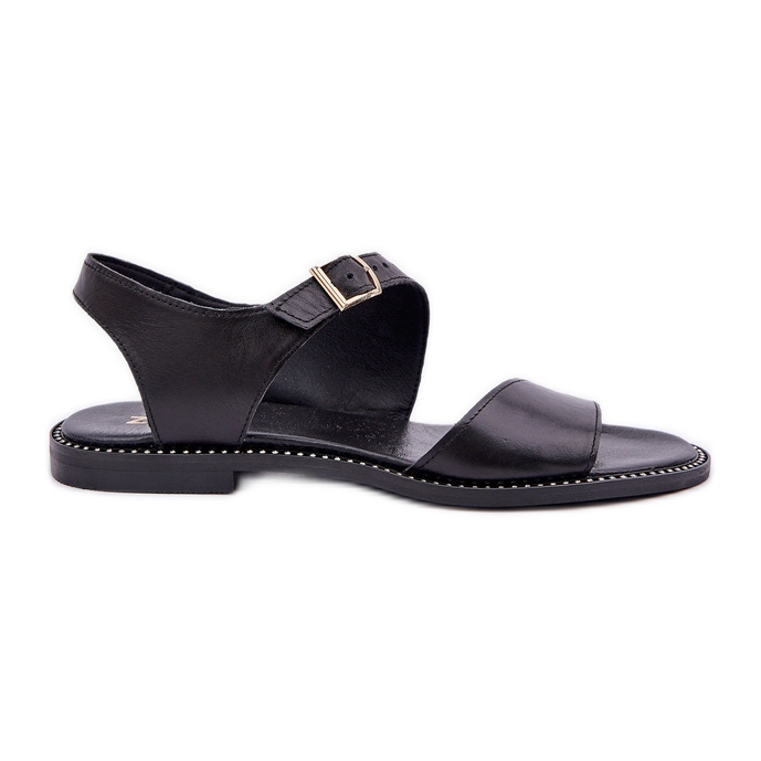 Zazoo 3014 Sandalias planas para mujeres negro