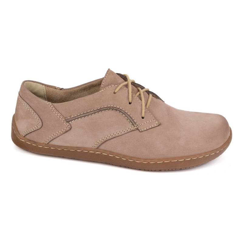 Olivier Zapatos de cuero minimalista de mujeres descalzos 1082 Cappuccino Nubuk beige