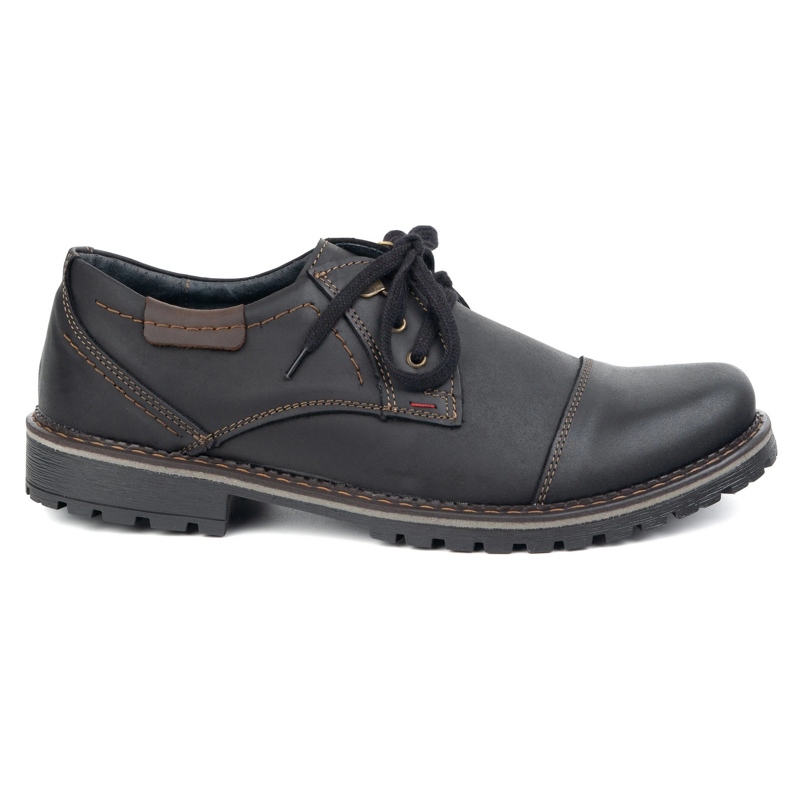 Zapatos de cuero para hombres Olivier 312gt con un dedo gordo de los pies negros