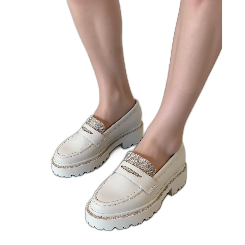 Mocasines blancos diamantes de mujeres