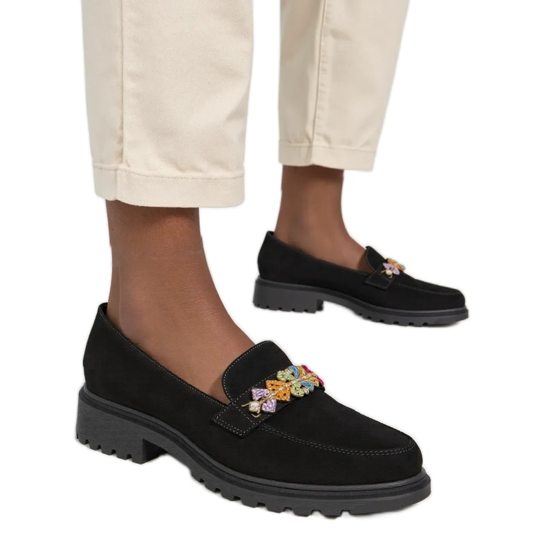 Mocasines negros de Ornell de mujeres