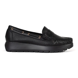 Goodin Elegantes mocasines de mujer negra negro