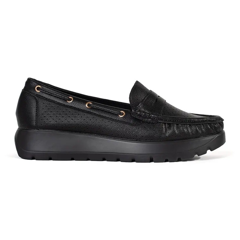 Goodin Elegantes mocasines de mujer negra negro