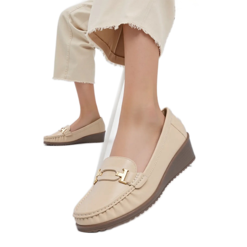 Mocasines de velora beige femeninos