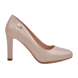 Bombas para mujeres en el Sergio Leone Nude Pearl Campbell Post beige