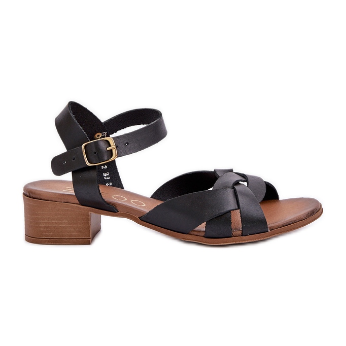 Sandalias de cuero con un delicado tacón Zazoo 40372 Negro