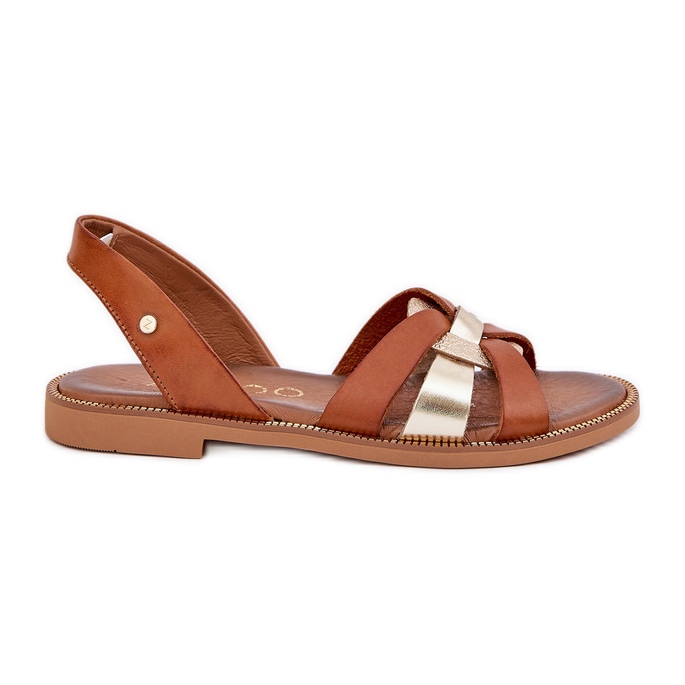 Zazoo 40382 Sandalias de cuero para mujeres marrón