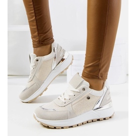 D/GMR Deportivas mujer Onio beige brillo