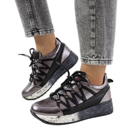 D/GMR Deportivas ballard grises metalizadas D/GMR Deportivas ballard grises metalizadas