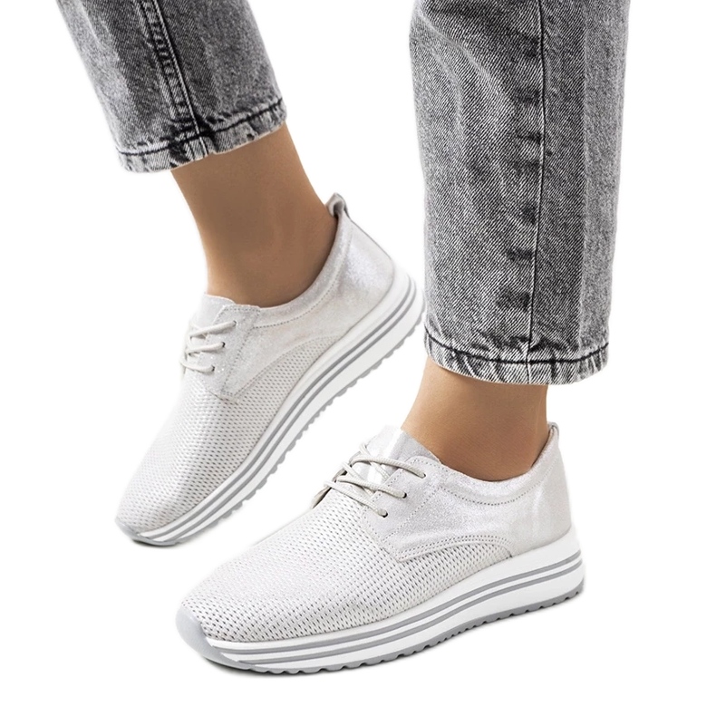 D/GMR Deportivas Serra de piel plata D/GMR Deportivas Serra de piel plata