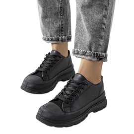D/GMR Zapatillas negras sobre suela gruesa Nurbik negro