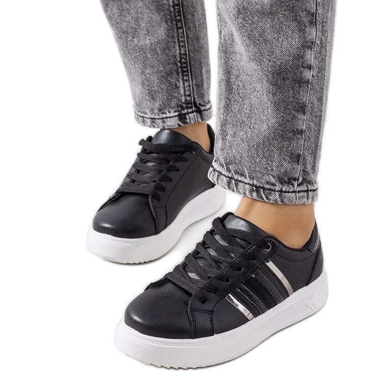 D/GMR Zapatillas negras en la plataforma Goldsmi negro
