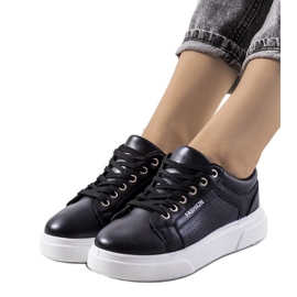 D/GMR Zapatillas negras sobre una gruesa suela de Luisiana negro
