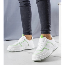 D/GMR Zapatillas blancas con inserciones verdes de Nettie blanco
