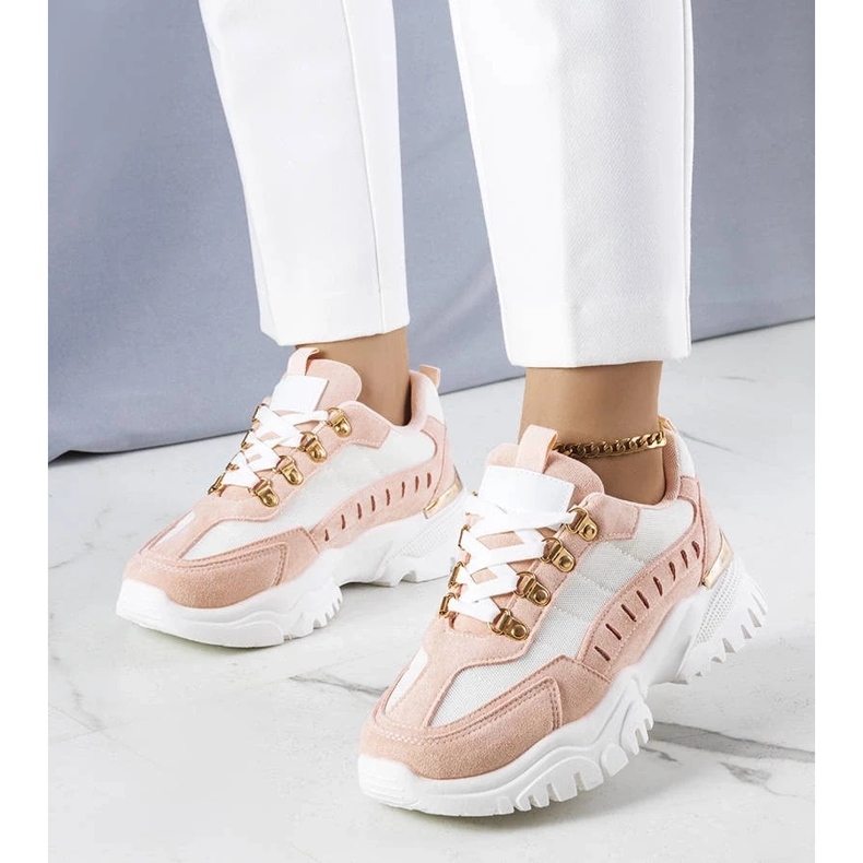 D/GMR Zapatillas Mindy blancas y rosas blanco