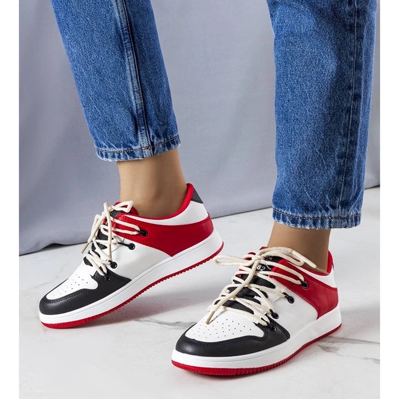 D/GMR Zapatillas retro negras y rojas de Shari. rojo D/GMR Zapatillas retro negras y rojas de Shari. rojo