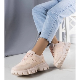 D/GMR Zapatillas rosas en una suela masiva de Inez rosado
