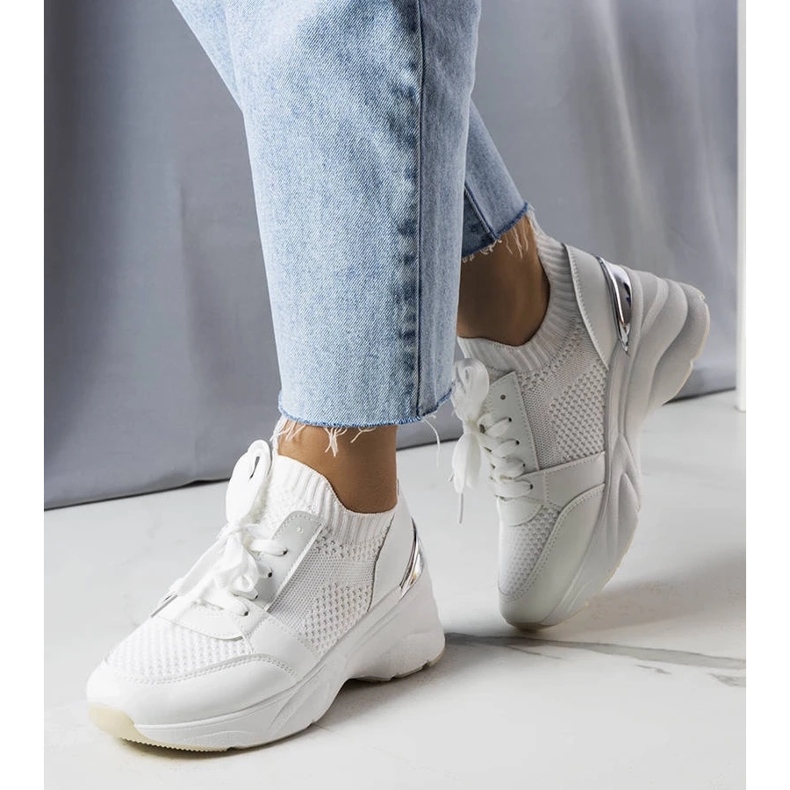 D/GMR zapatillas blancas con cuña Ann blanco D/GMR zapatillas blancas con cuña Ann blanco