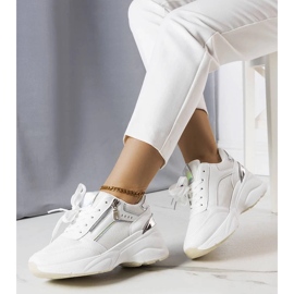 D/GMR Zapatillas blancas para mujeres en rodajas de encaje -up stacey blanco