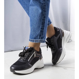 D/GMR Zapatillas negras con cuña de Stacey negro