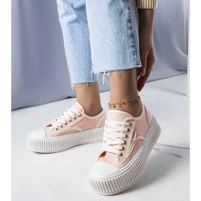 D/GMR Zapatillas rosas de plataforma Connie's rosado D/GMR Zapatillas rosas de plataforma Connie's rosado