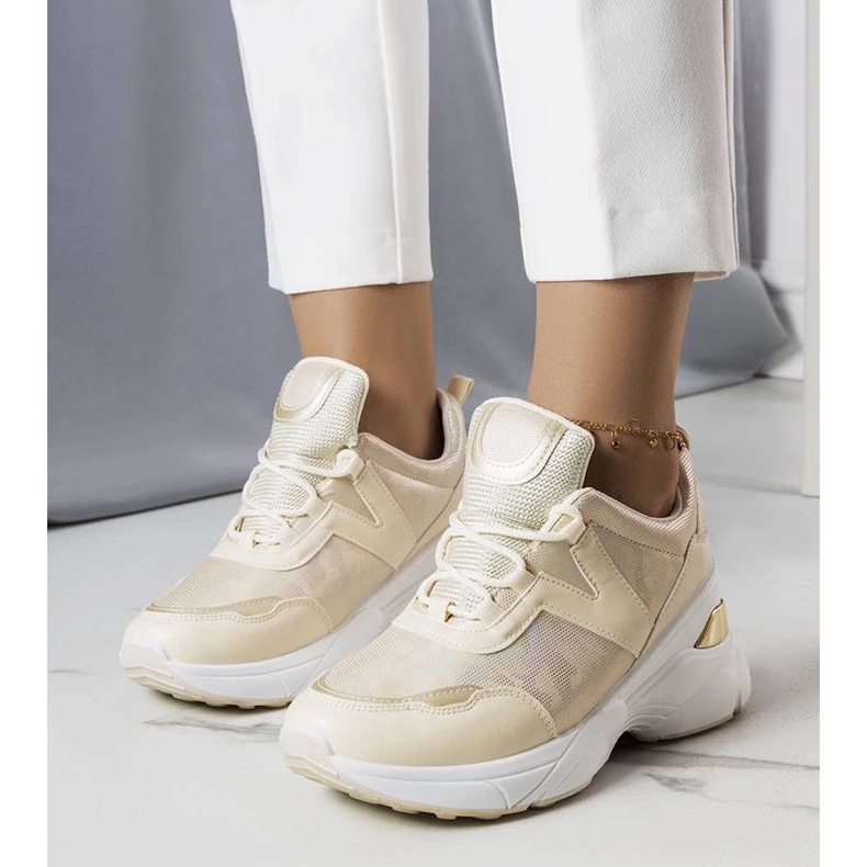 D/GMR Zapatillas beige con inserciones metálicas de Ruais