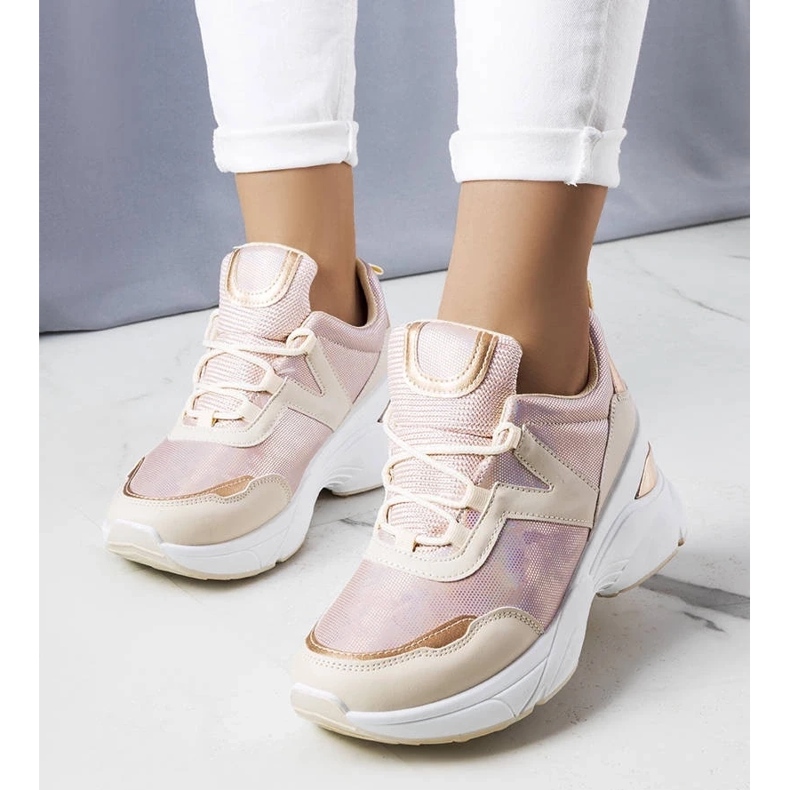 D/GMR Zapatillas rosas con inserciones metálicas de Ruais rosado