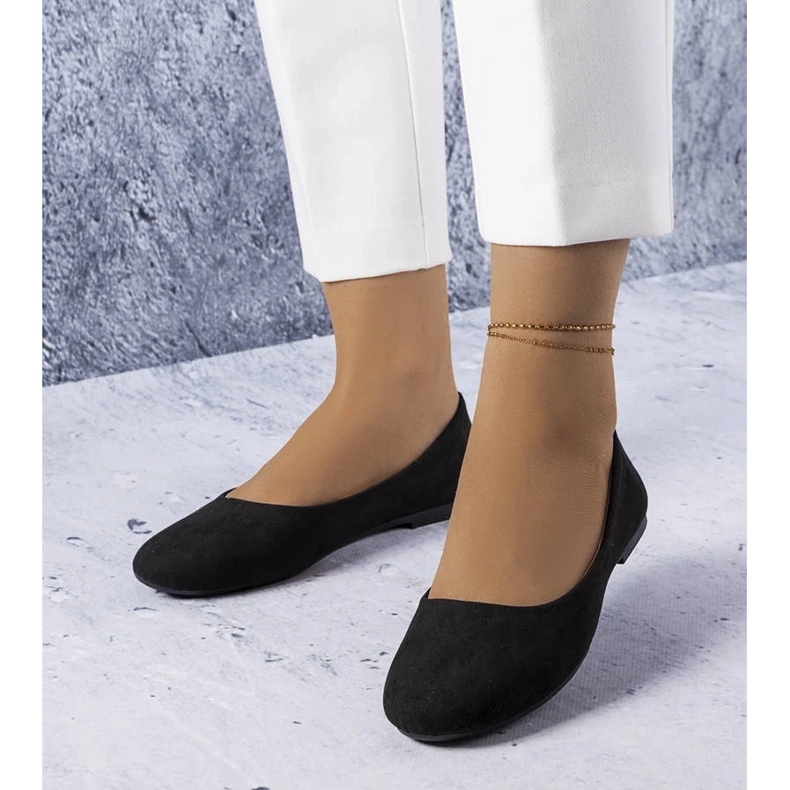 D/GMR Zapatos planos negros con plantilla de cuero de Lespérance