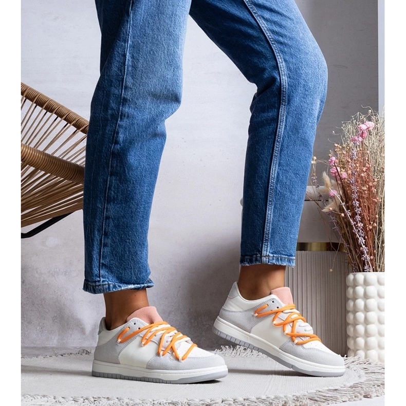 D/GMR Zapatillas grises de encaje para mujeres -zapatillas Arcobaleno