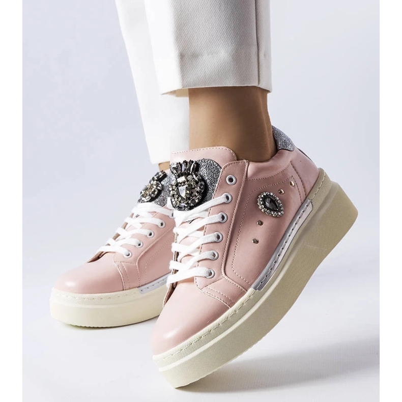 D/GMR Zapatillas rosas de cuña baja de Cuillerier rosado