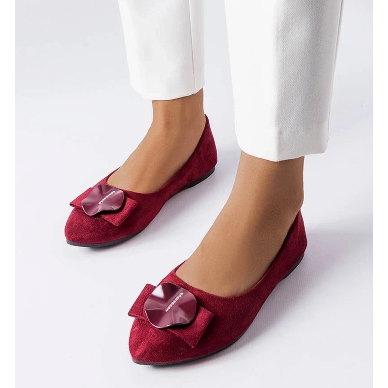 D/GMR Bailarinas burdeos decoradas con pedrería Rémy rojo D/GMR Bailarinas burdeos decoradas con pedrería Rémy rojo