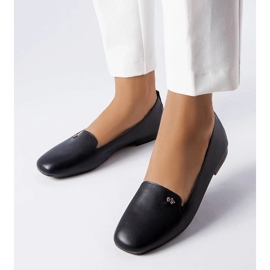 D/GMR Zapatos planos negros con punta cuadrada de Noël