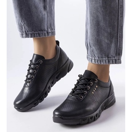 D/GMR Zapatos brogue en piel calada negros de Brodeur