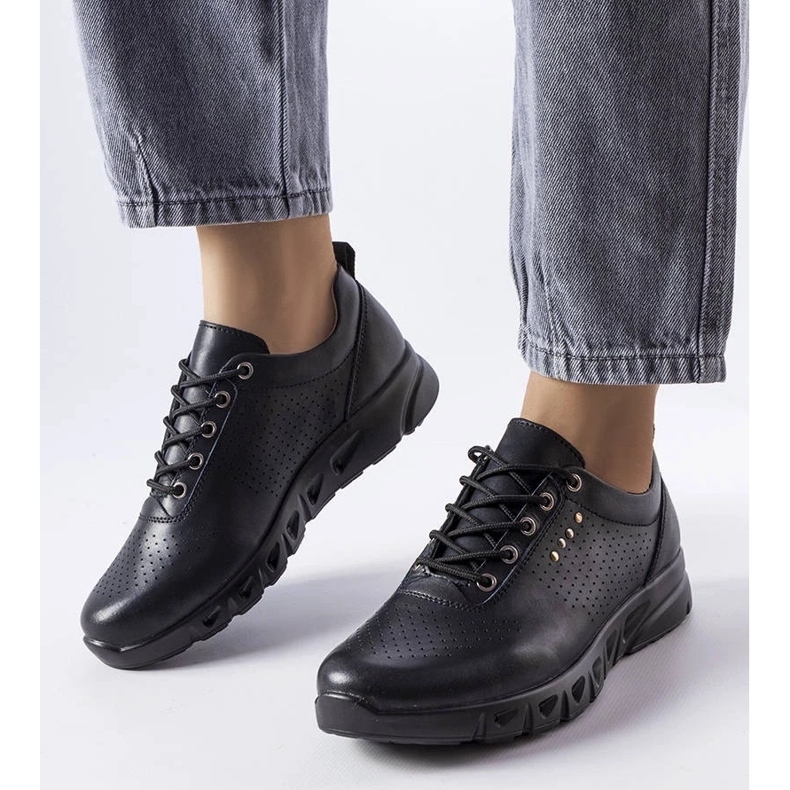 D/GMR Zapatos brogue en piel calada negros de Brodeur D/GMR Zapatos brogue en piel calada negros de Brodeur