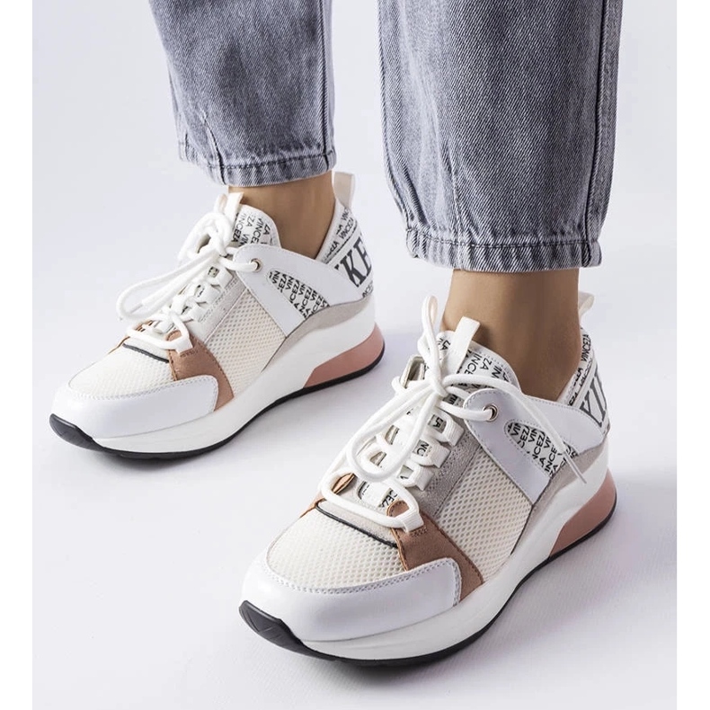 D/GMR Zapatillas blancas y rosas de Vincez. blanco D/GMR Zapatillas blancas y rosas de Vincez. blanco