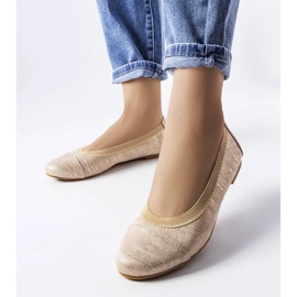 D/GMR Bailarinas metalizadas beige de Crummit
