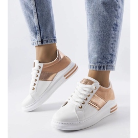 D/GMR Zapatillas blancas con inserciones rosas de Deans