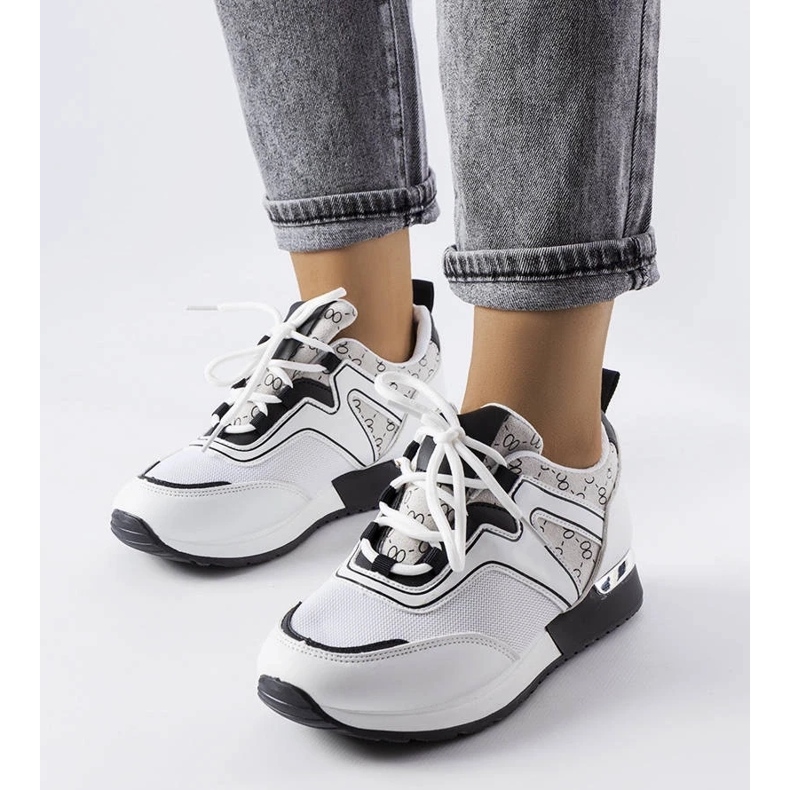 D/GMR Deportivas blancas con elementos dorados de Bedord blanco