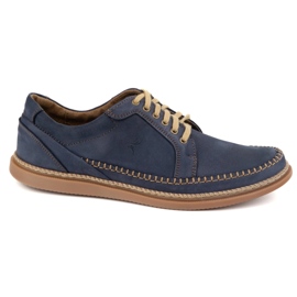 Olivier Zapatos de cuero para hombres modelo casual 313gt azul marino