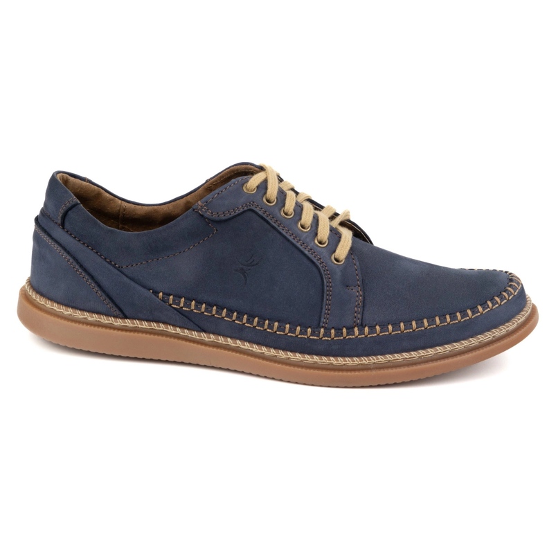 Olivier Zapatos de cuero para hombres modelo casual 313gt azul marino