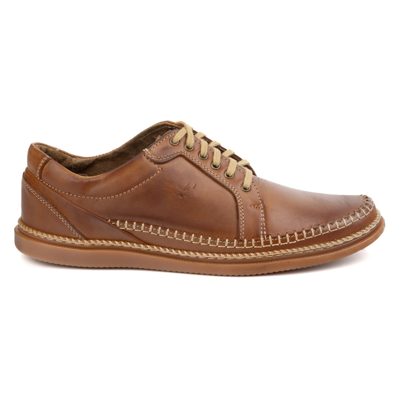 Olivier Zapatos de cuero para hombres modelo casual 313gt camello marrón