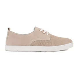 Goodin Zapatillas beige de zapatillas de deporte de cuero natural