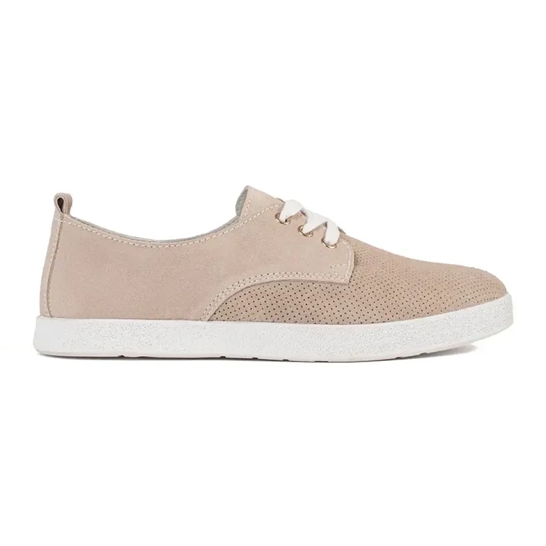 Goodin Zapatillas beige de zapatillas de deporte de cuero natural