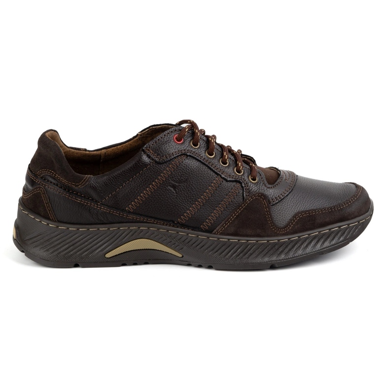 Olivier Encaje de cuero para hombres: zapatos deportivos estilo 315gt flotante marrón