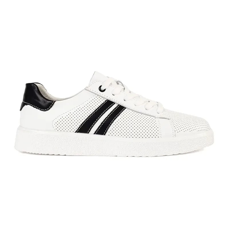 Goodin Zapatillas de zapato de aire blanco hechas de cuero natural