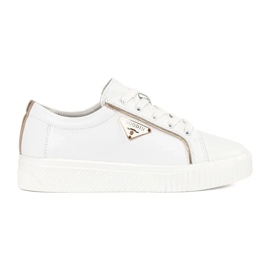 Goodin Zapatillas blancas de cuero en una suela gruesa blanco